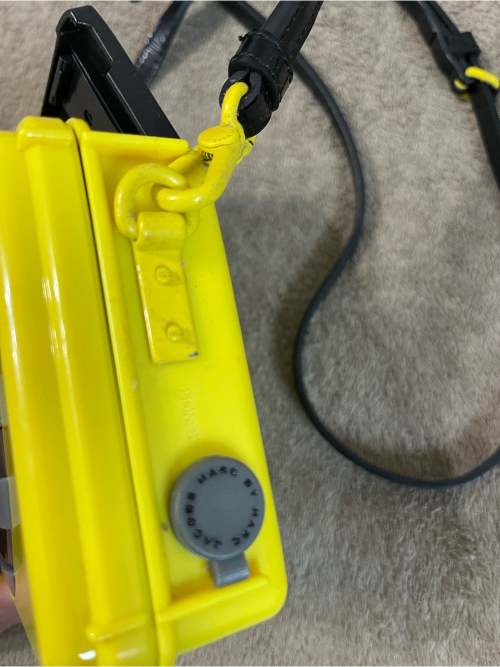 Marc by Marc Jacobs Yellow Crossbody Cassette Bag with Black Strap - Picture 3 of 12